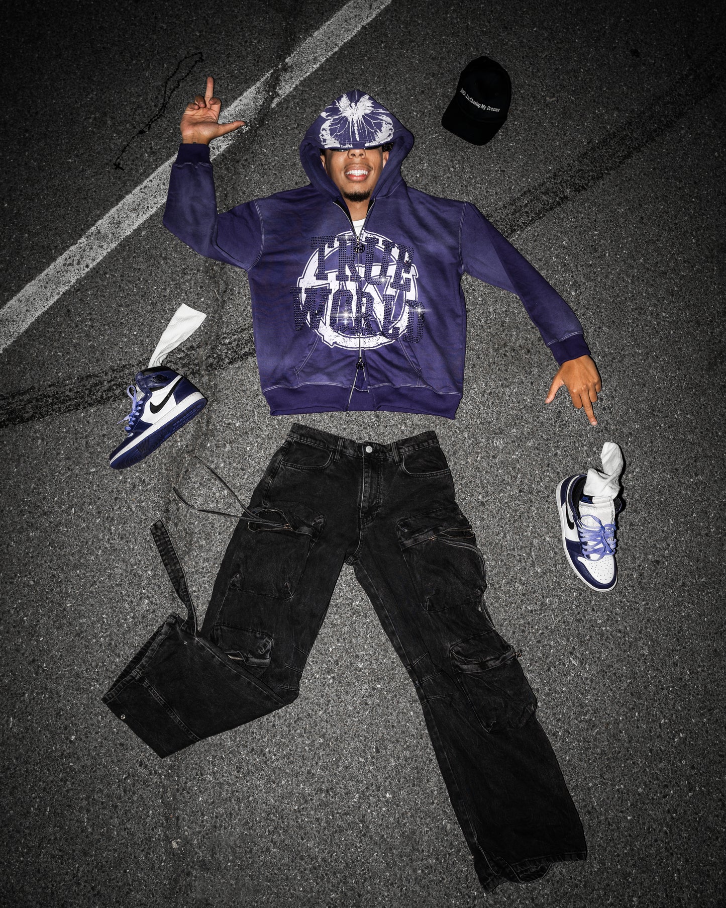 V2 Purple Butterfly Zip Up