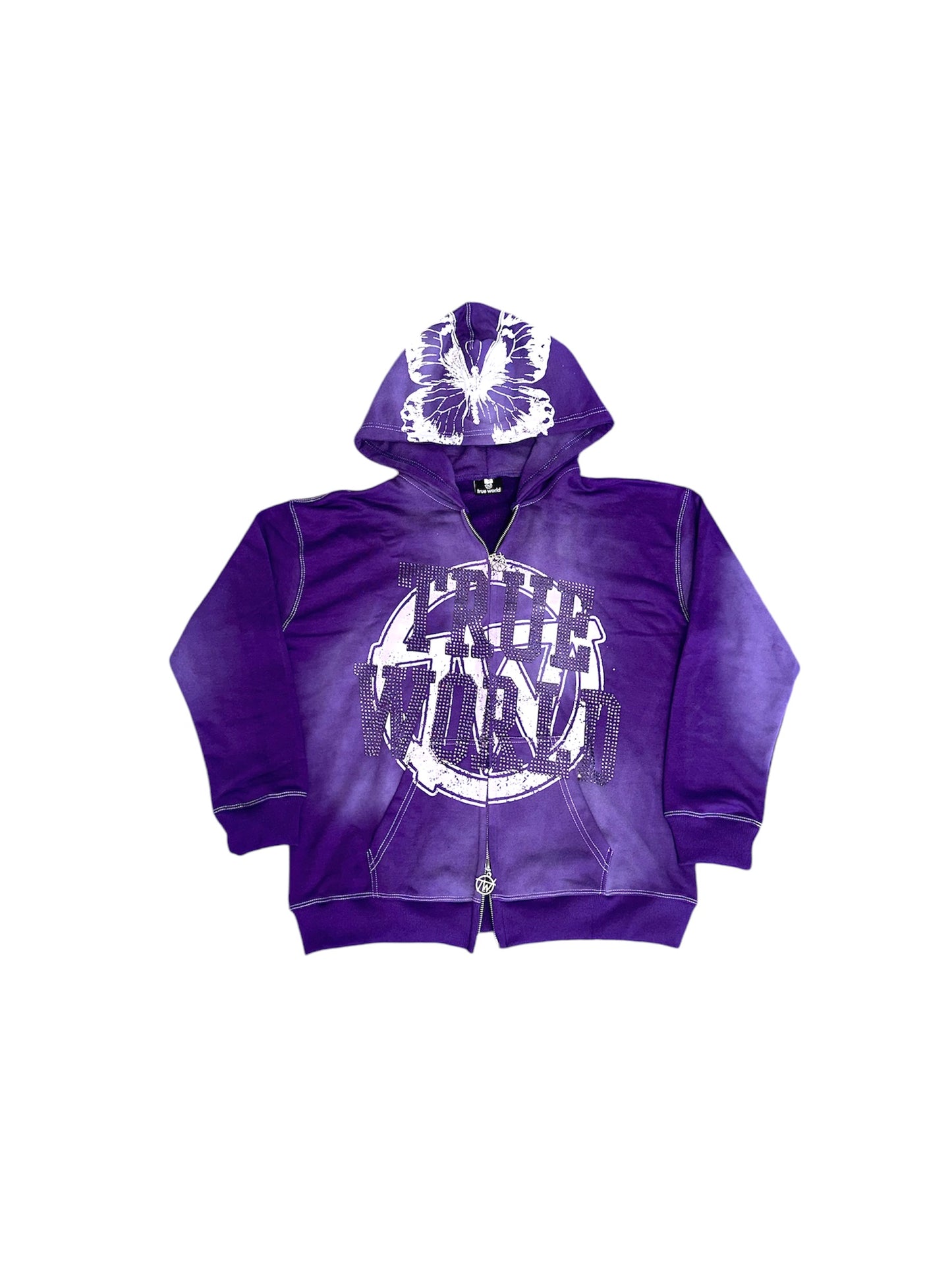 V2 Purple Butterfly Zip Up